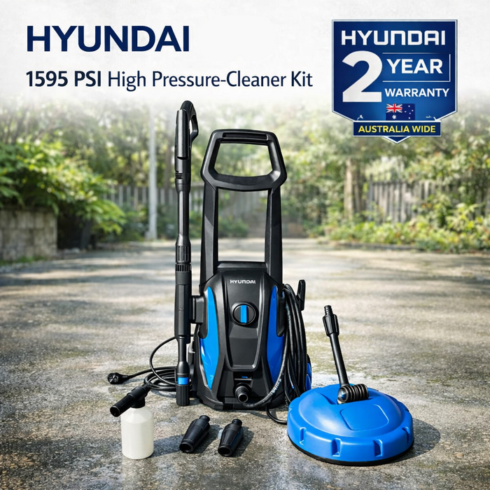 Hyundai 1595 PSI Electric Pressure Washer – 1500W, Patio Cleaner, Turbo Nozzle (HY-VCL70PC)