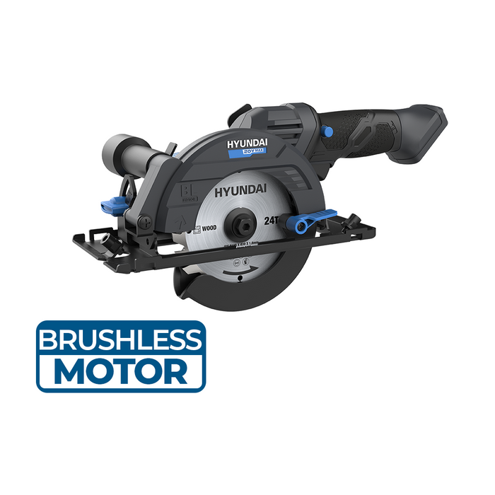 Hyundai 20V Brushless Mini Circular Saw – 120mm Blade, 41mm Cut Depth - SKIN ONLY (CS20X-120)