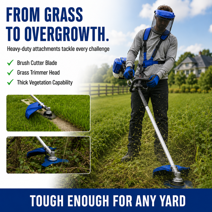 Hyundai 33cc 5-IN-1 Petrol Garden Tool Set – Hedge Trimmer, Chainsaw, Brush Cutter & More