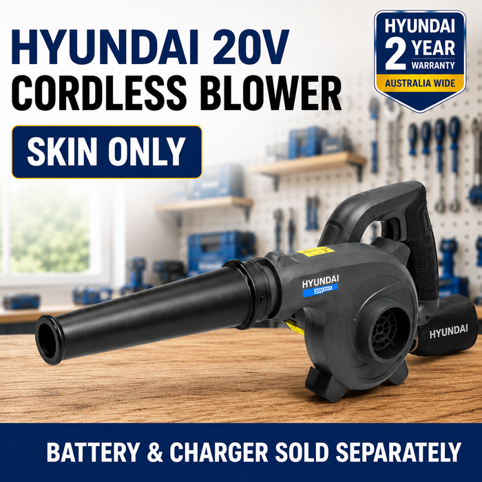 Hyundai 20V Cordless Workshop & Camping Blower – Compact, Lightweight, Single-Hand Use – Skin Only