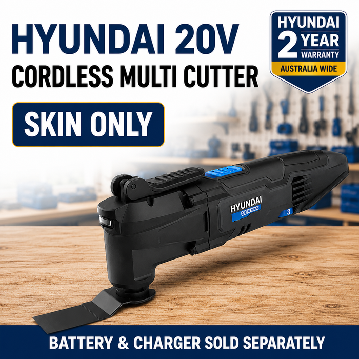Hyundai 20V Cordless Multi Cutter – Oscillating Tool for Cutting, Scraping, Sanding – Skin Only