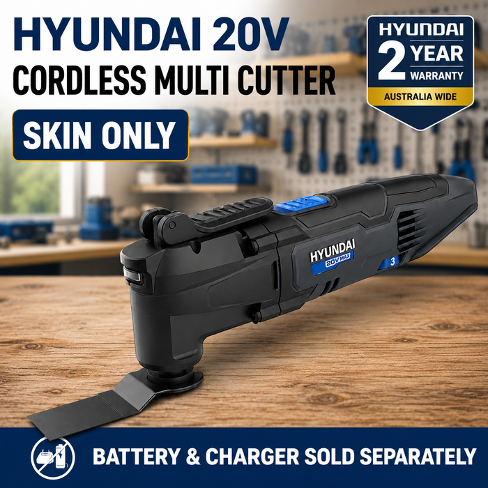 Hyundai 20V Cordless Multi Cutter – Oscillating Tool for Cutting, Scraping, Sanding – Skin Only