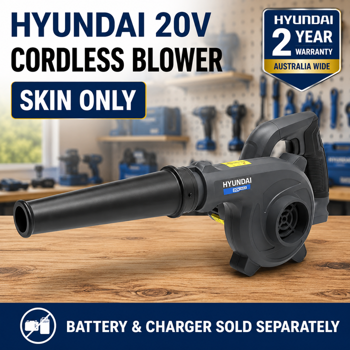 Hyundai 20V Cordless Workshop & Camping Blower – Compact, Lightweight, Single-Hand Use – Skin Only