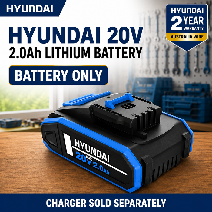 Hyundai 20V 2Ah Lithium-Ion Battery – for Hyundai 20V Cordless Power Tools - Lightweight, Reliable & Compatible