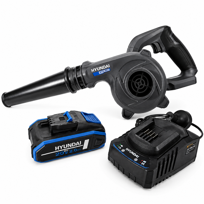 Hyundai 20V Cordless Workshop & Camping Blower + 2.0Ah Battery & Fast Charger