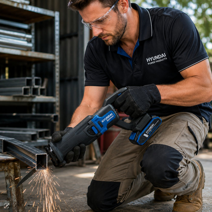 Hyundai 20V Brushless Reciprocating Saw – 300mm Cut, Tool-Free Blade Change - Skin Only