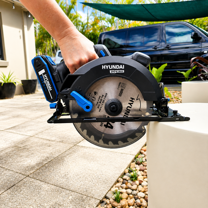 Hyundai 20V Brushless Circular Saw – 190mm Blade, 67.5mm Cut Depth - Skin Only