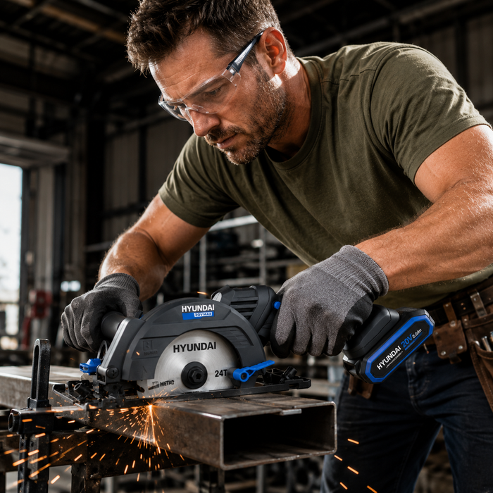Hyundai 20V Brushless Mini Circular Saw – 120mm Blade, 41mm Cut Depth - Skin Only