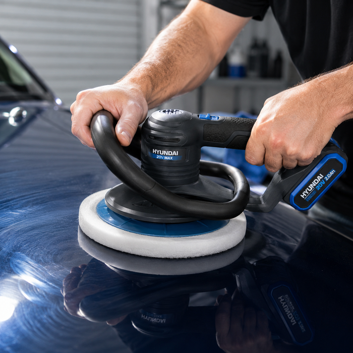 Hyundai 20V Cordless Random Orbital Buffer Polisher – 9.5" | Lightweight Design | Brushed Motor – Skin Only