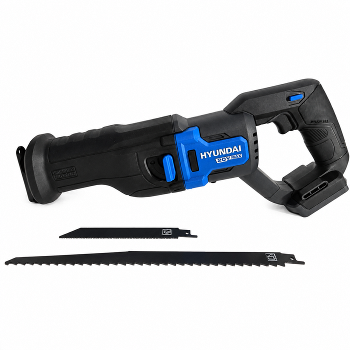 Hyundai 20V Brushless Reciprocating Saw – 300mm Cut, Tool-Free Blade Change - Skin Only