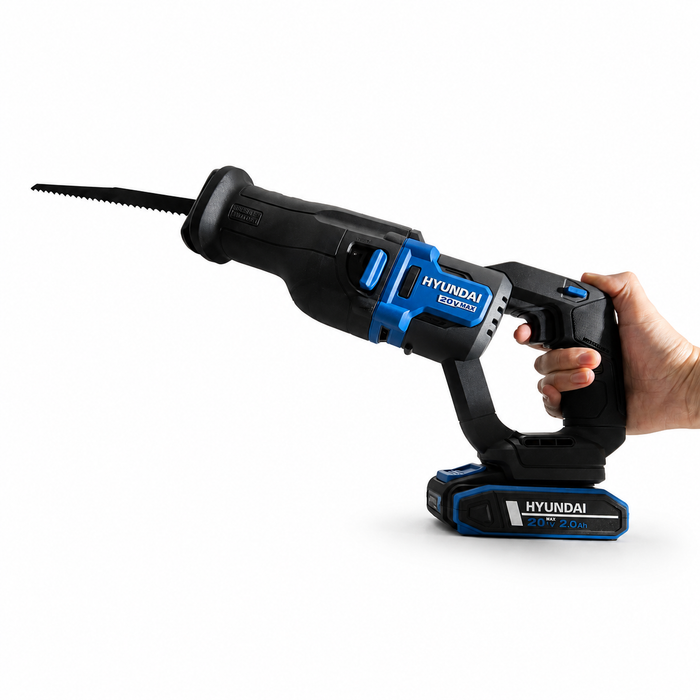 Hyundai 20V Brushless Reciprocating Saw – 300mm Cut, Tool-Free Blade Change - Skin Only