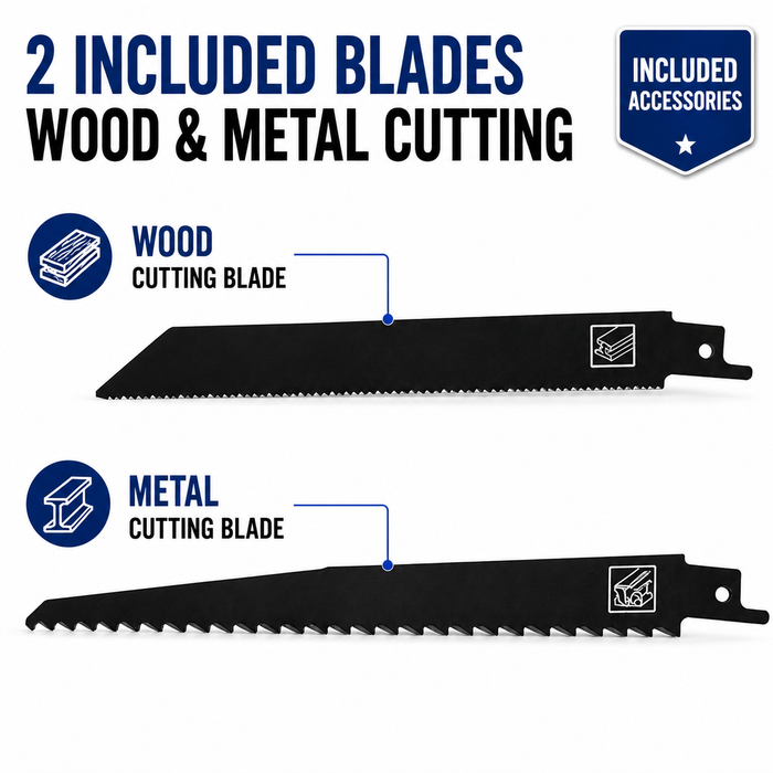 Hyundai 20V Brushless Reciprocating Saw – 300mm Cut, Tool-Free Blade Change - Skin Only