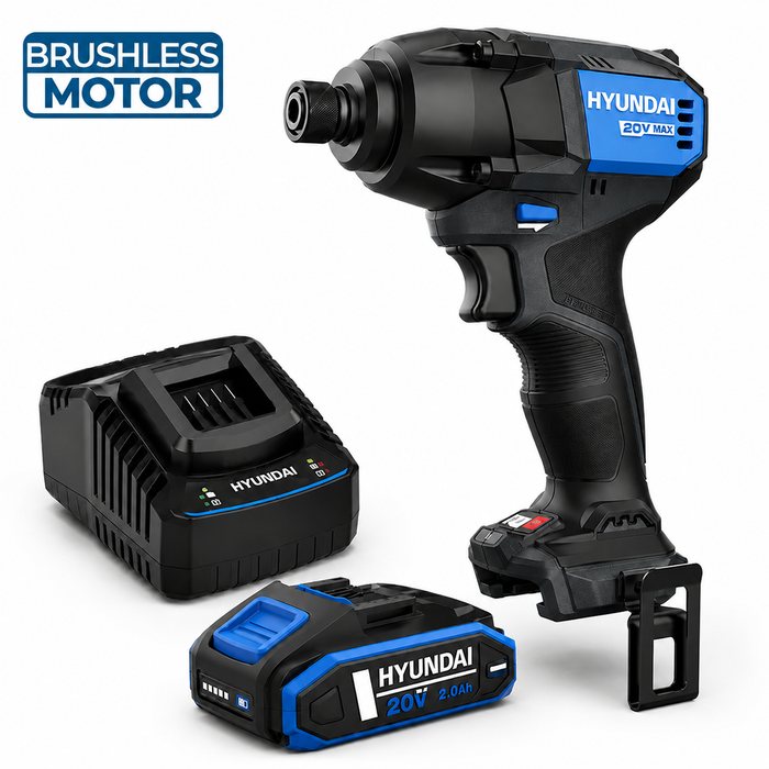 Hyundai 20V Brushless Impact Driver Kit – 230Nm, 3-Speed, LED, 4Ah Battery & Charger