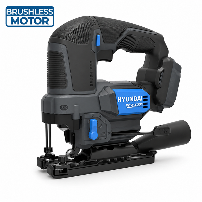 Hyundai 20V Brushless Jig Saw – Adjustable Base, 4-Stage Pendulum, LED, Variable Speed - Skin Only