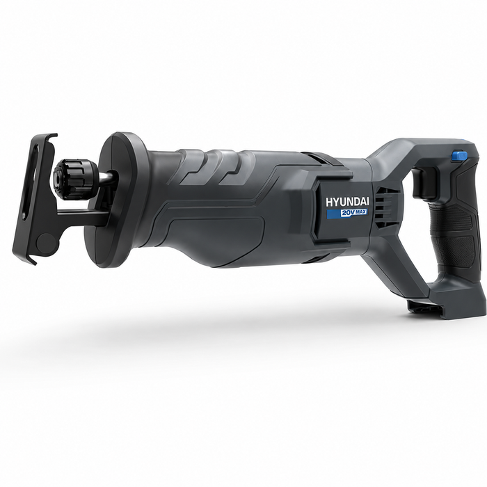 Hyundai 20V Cordless Reciprocating Saw – 100mm Wood Cut, Tool-Free Blade Change, Variable Speed - Skin Only