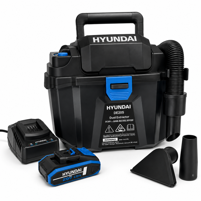 Hyundai 20V Wet & Dry Vacuum Kit – 10L Powerful Suction Car, Garage & Workshop Cleaning
