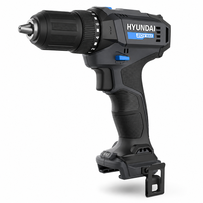 Hyundai 20V Cordless Driver Drill – 40Nm Torque, 2-Speed, LED Light, 13mm Chuck - Skin Only