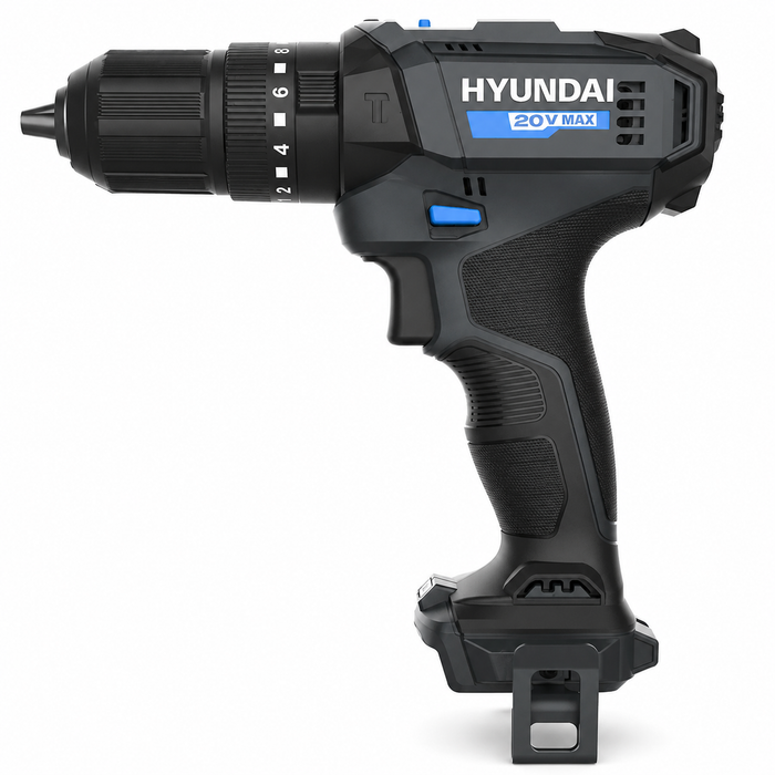 Hyundai 20V Cordless Hammer Drill – 2-Speed, 50Nm Torque, LED - Skin Only