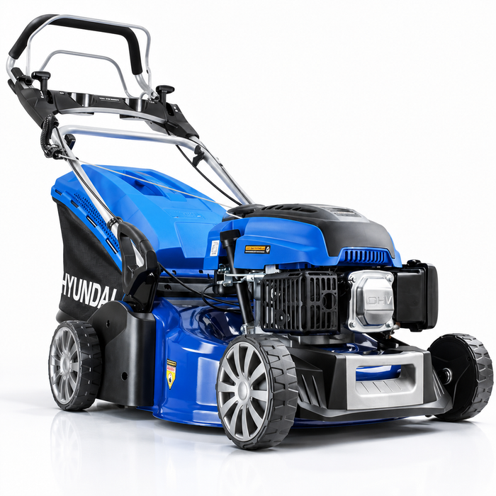 Hyundai 19” Petrol Roller Lawn Mower – Self-Propelled, 48cm Roller, 139cc Power, Striping Finish
