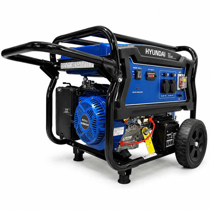 Hyundai 6.8 kVA Portable Petrol Generator — Heavy-Duty Power for Home, Site & Work