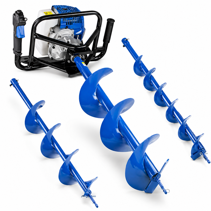 Hyundai 52cc PETROL EARTH AUGER – 3 Drill Bits, Anti-Vibration Handle, 2-Stroke Engine (HYEA5200X)