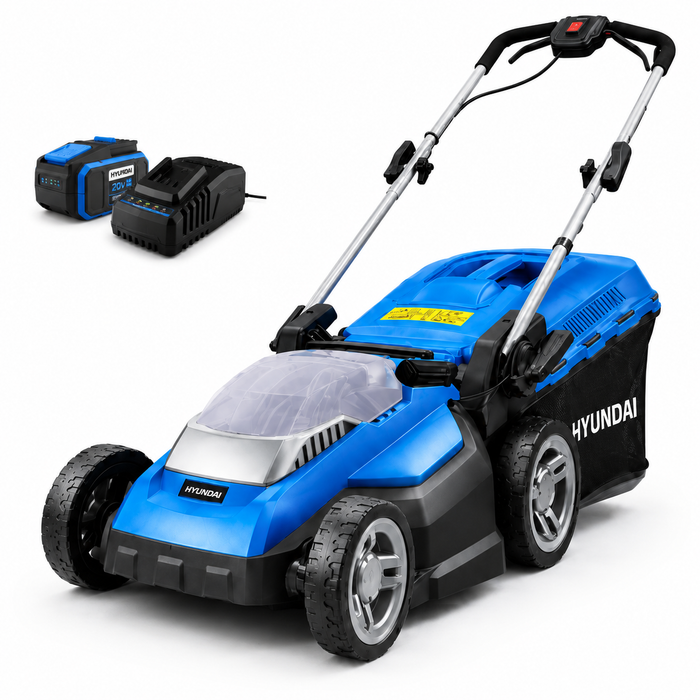 Hyundai 15" 40V Battery Lawn Mower Kit – Push Mower, Cordless + 2.0Ah Battery & Charger