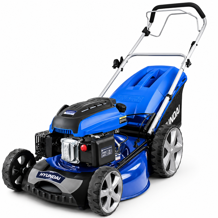 Hyundai 21" Petrol Lawn Mower - Self-Propelled,196cc Engine, Steel Deck, Easy Start, OPC Safety