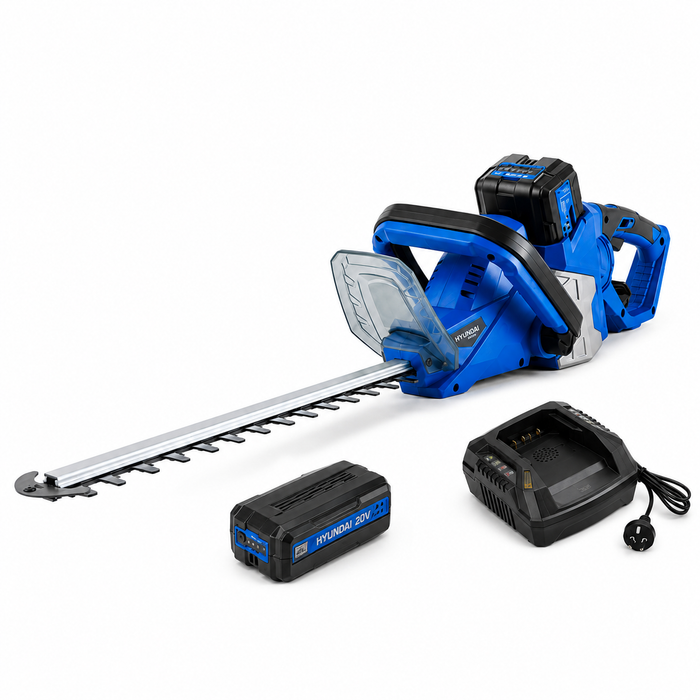 Hyundai 40V CORDLESS HEDGE TRIMMER KIT – 520mm Blade, Battery & Charger Included - FULL KIT (HYHT40LI - STARTER)