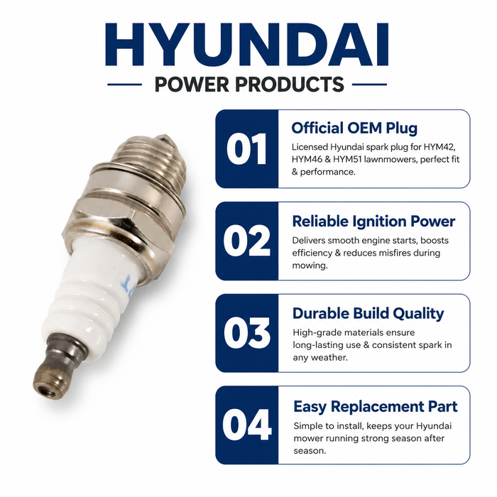 Genuine SPARK PLUG for Hyundai HYM 42, 46, 51 Lawnmowers – Reliable Engine Performance