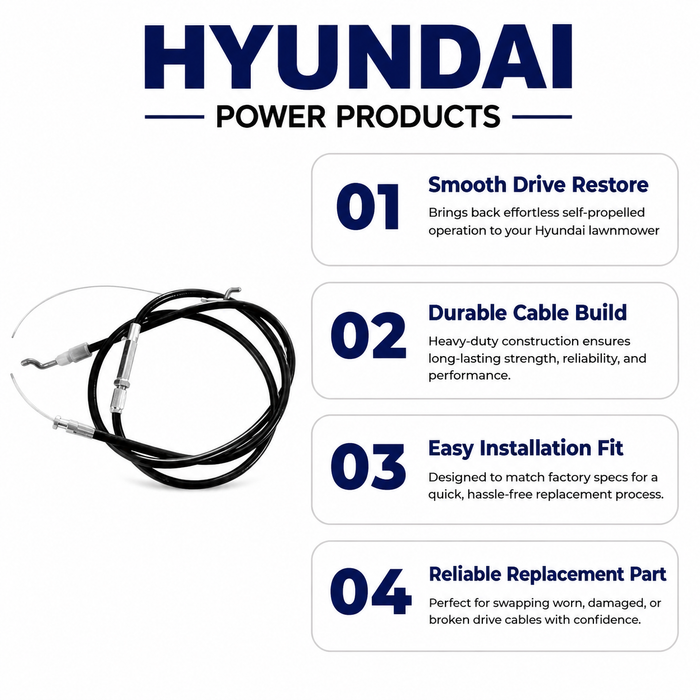 Hyundai Replacement Self-Propelled Drive Cable – Suits 510 & 530 Series Lawnmowers