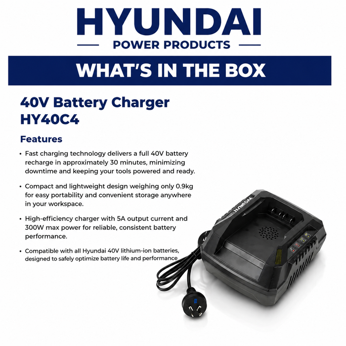 Hyundai 40V 2Ah BATTERY CHARGER – Fast Charging for Hyundai 40V 2Ah Battery (2Ah HY40C2)