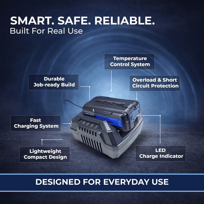 Hyundai 40V 2Ah Lithium-ion Battery & Charger Kit – for Hyundai 40V Cordless Power Tools (HY40B2/HY40C2)