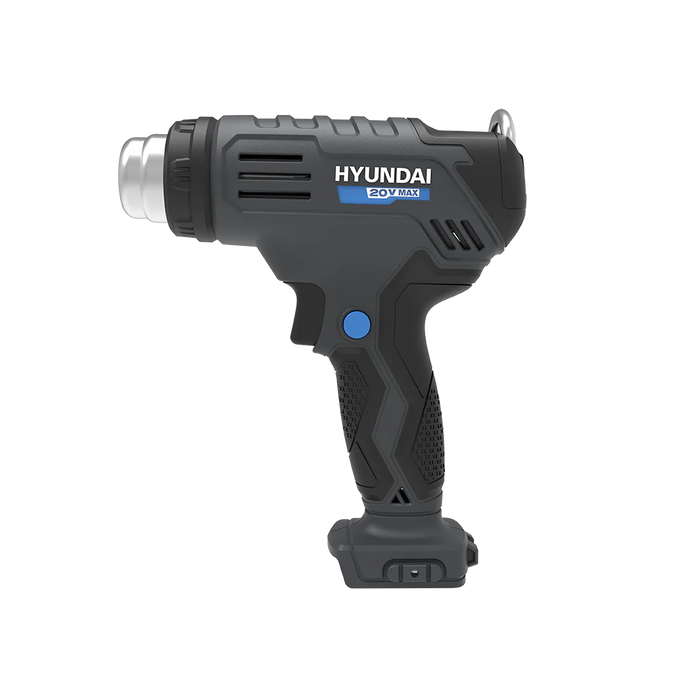 Hyundai 20V Cordless Heat Gun Kit – 2 Temp Settings (350°C/550°C), Auto Cooldown, Lock-On Switch + 20V 2Ah Lithium-Ion Battery & Charger Kit