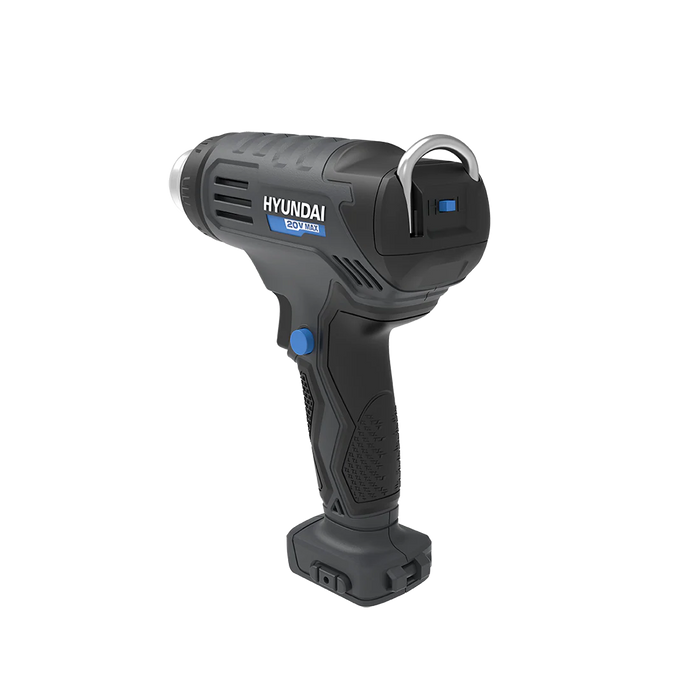 Hyundai 20V Cordless Heat Gun Kit – 2 Temp Settings (350°C/550°C), Auto Cooldown, Lock-On Switch + 20V 2Ah Lithium-Ion Battery & Charger Kit