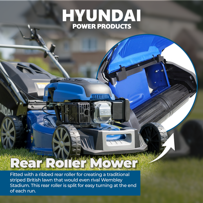 Hyundai 19"/48cm 139cc Self-Propelled Petrol Roller Lawnmower | HYM480SPR