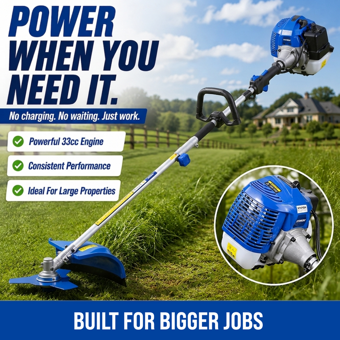 Hyundai 33cc 5-IN-1 Petrol Garden Tool Set – Hedge Trimmer, Chainsaw, Brush Cutter & More