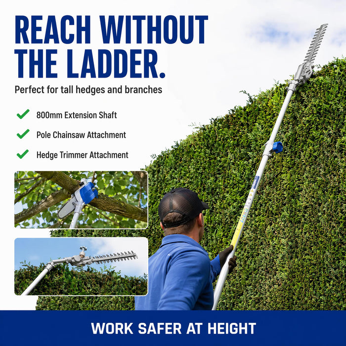 Hyundai 33cc 5-IN-1 Petrol Garden Tool Set – Hedge Trimmer, Chainsaw, Brush Cutter & More