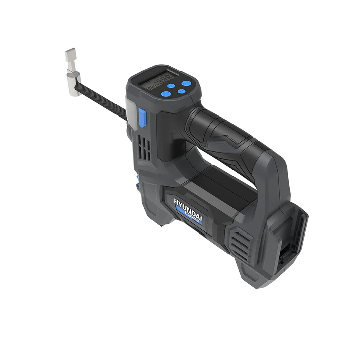 Hyundai 20V Cordless Tyre Inflator Kit – 150 PSI Portable Air Compressor + 2.0Ah Battery & Fast Charger | Car, Bike, 4WD, Camping & Emergency Tyre Pump (IF20S / B120-2 / C202-2)