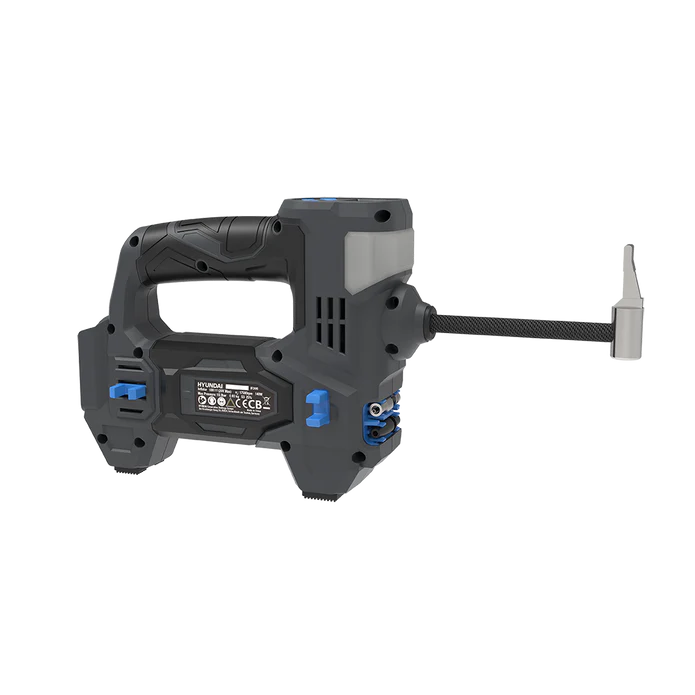 Hyundai 20V Cordless Tyre Inflator Kit – 150 PSI Portable Air Compressor + 2.0Ah Battery & Fast Charger | Car, Bike, 4WD, Camping & Emergency Tyre Pump (IF20S / B120-2 / C202-2)