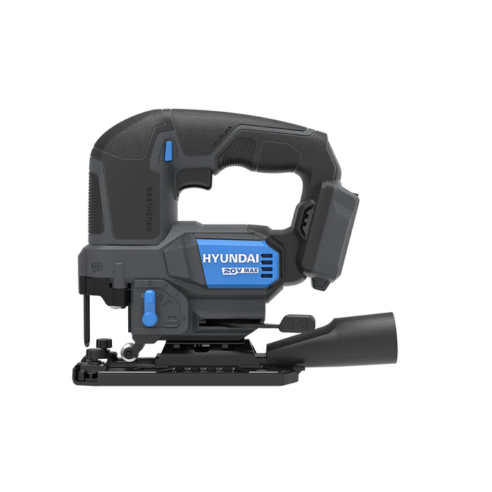 Hyundai 20V Brushless Jig Saw Kit – Adjustable Base, 4-Stage Pendulum, LED, Variable Speed + 20V 2Ah Lithium-Ion Battery & Charger Kit