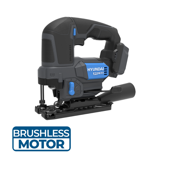 Hyundai 20V Brushless Jig Saw – Adjustable Base, 4-Stage Pendulum, LED, Variable Speed - SKIN ONLY (JS20X-26)