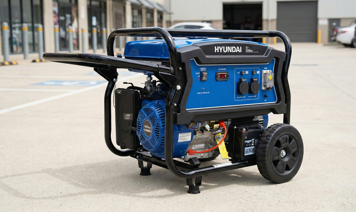 Hyundai 6.8 kVA Portable Petrol Generator — Heavy-Duty Power for Home, Site & Work - HY7000LEK