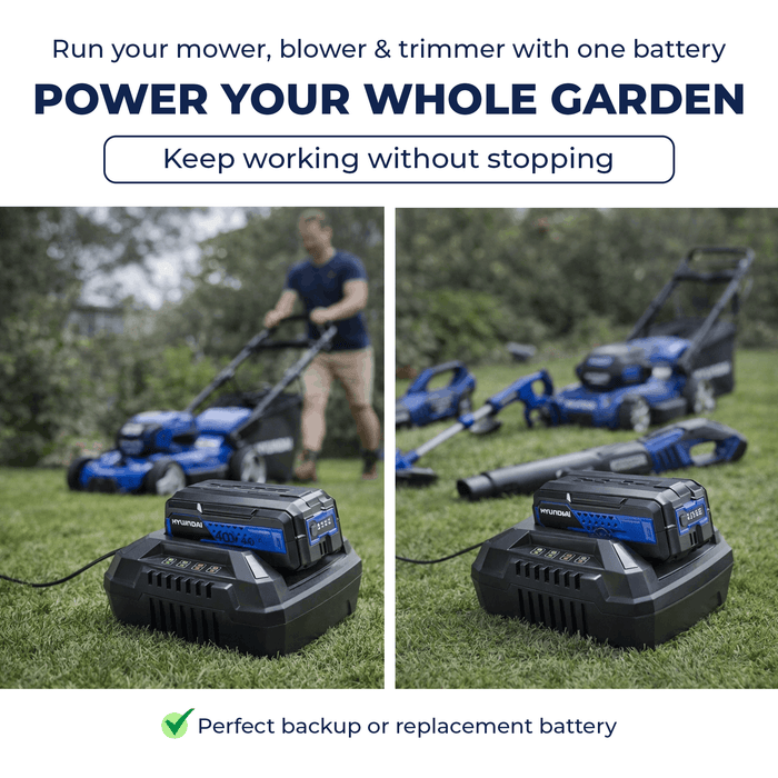 Hyundai 40V LITHIUM 4Ah BATTERY – Rechargeable Power Pack for Hyundai 40V Garden Tools (HY40B4)