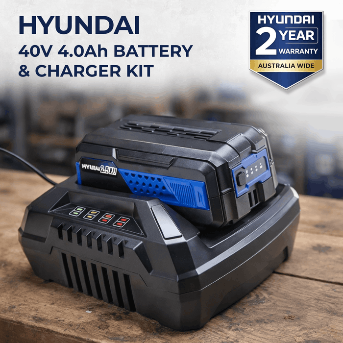 Hyundai 40V 4Ah Lithium-ion Battery & Charger Kit – for Hyundai 40V Cordless Power Tools (HY40B4/HY40C4)