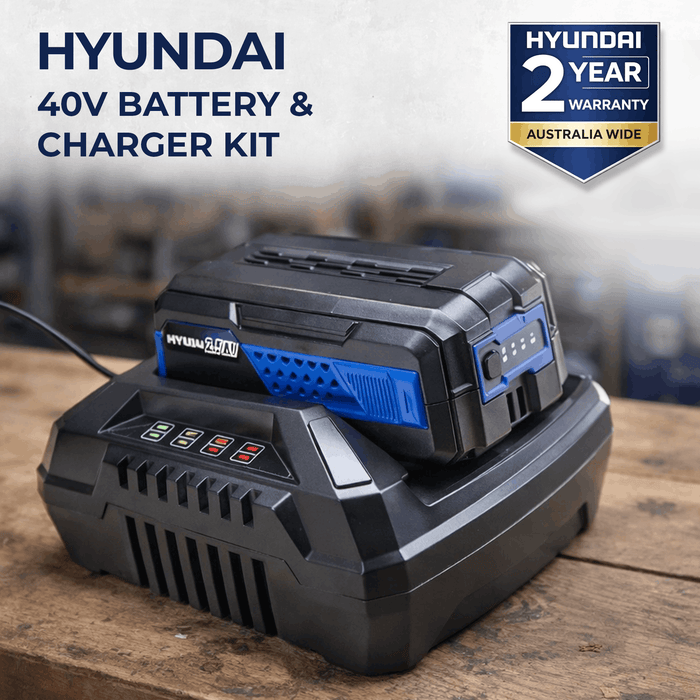 Hyundai 40V 2Ah Lithium-ion Battery & Charger Kit – for Hyundai 40V Cordless Power Tools (HY40B2/HY40C2)