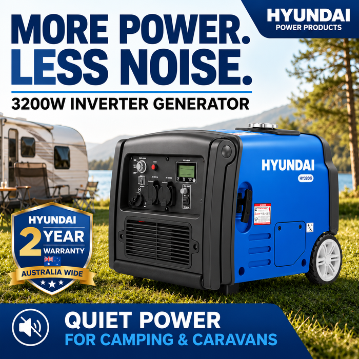 Hyundai 3200W Inverter Generator – Remote Start, Quiet & Portable Power for Camping & Caravans
