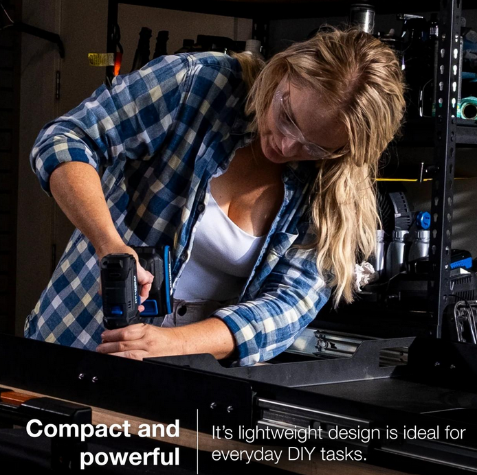 Hyundai 20V 40Nm Cordless Drill Driver, 2Ah Battery and Charger, 2-Speed, LED Light, 13 mm Chuck