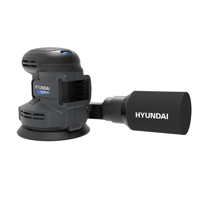 Hyundai 20V Cordless Orbital Sander – 5” Pad, Dust Collection, Variable Speed Control – Skin Only