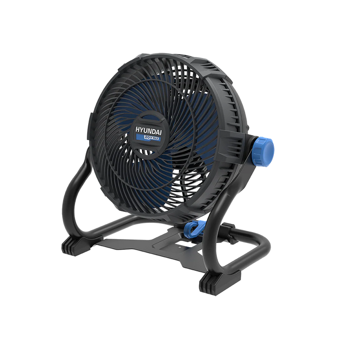 Hyundai 20V Cordless Camping & Job Site FAN KIT– 360° Adjustable Airflow, Dual Speed Cooling for Camping, Workshop & Garage