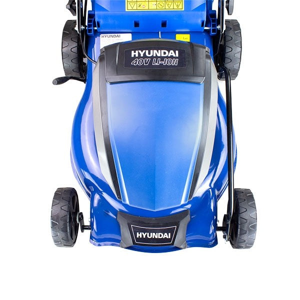 Hyundai 40V 17" Cordless Lawn Mower – Steel Deck, Hand Push, 3-in-1 - With 4Ah Battery and Charger (HY42-E40(P))